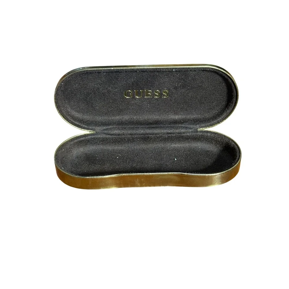 GUESS Eyeglasses Case Women GU AS166L 1.10 Gold Hard Shell Protective Storage